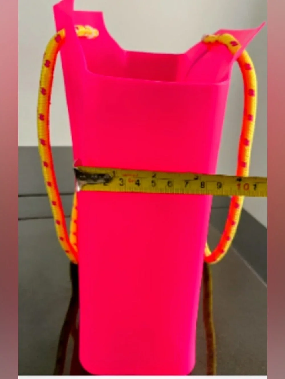 Sol de Janeiro Neoprene Shoulder Bag | Hot Pink | Yellow Rope Handles | NWT